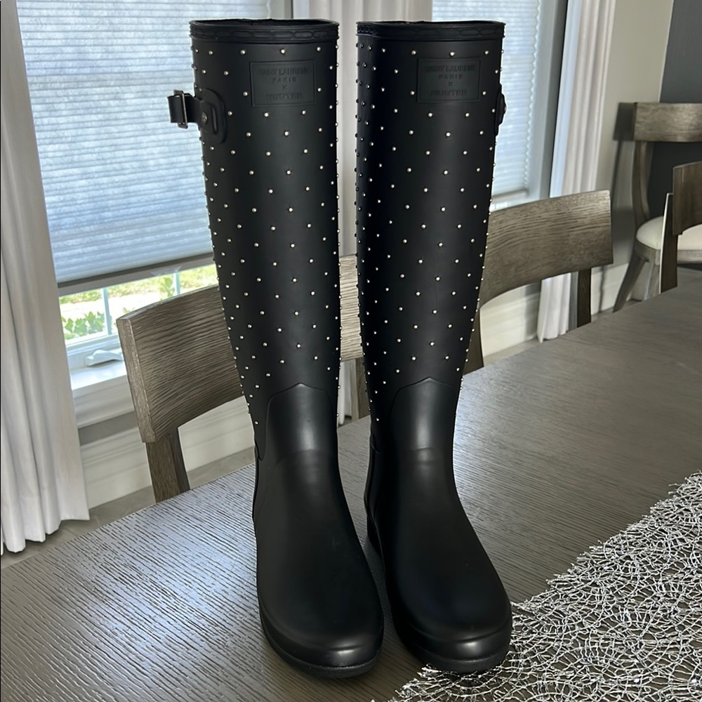 Saint Laurent HUNTER collab Black Winter Rain Boots